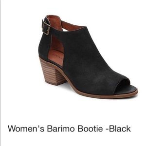 Black open toed booties